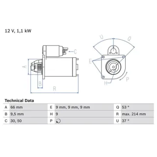 Bosch Anlasser 1,1 kW Alfa Fiat Lancia