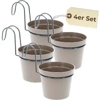 GarPet Blumentopf Hängender Blumentopf 4er Set Hängeblumentopf Blumentopf zum Einhängen