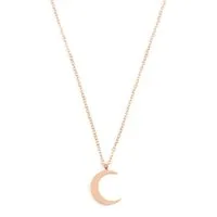 Hey Happiness Kette mit Anhänger Mond 18K Gold Roségold, Kette Halbmond, Kette Edelstahl Damen wasserfest
