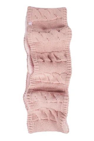 Heat Holders Damen-Winterschal mit weichem Fleece-Futter, Zopfmuster, Infinity-Schal, Koralle