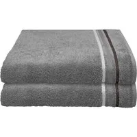 Schiesser Duschtücher Skyline Color aus 100 % Baumwolle mit eleganter Streifenbordüre, Frottier (Set, 2-St), MADE IN GREEN by OEKO-TEX®