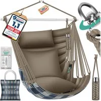 KESSER Hängesessel Haiti 150kg Traglast, Indoor & Outdoor Hängestuhl (Hängeschaukel mit 2 Kissen, Tragetasche, Flaschenhalter & Montage-Set), 360° Hängematte Pflegeleicht, UV-beständig & Wasserfest
