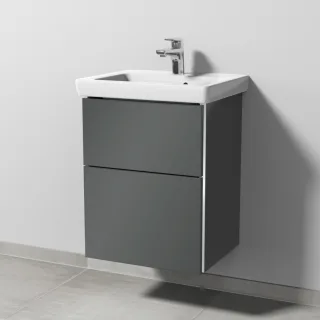 Sanipa 3way Waschtischunterbau zu Villeroy & Boch Subway 2.0 Waschtisch mit 2 Auszügen, Anthrazit-Gl BS61079