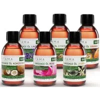 Kitama Massageöl mit Aroma Set, 6 Düfte: Jasmin Rose Orange Lavendel Kokos Zitronengras 6 x 250ml