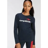 KangaROOS Langarmshirt Basic Logo Langarm, mit peppigem Druck, Rundhalsausschnitt, aus Baumwolle