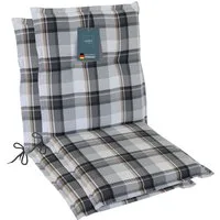 LILENO HOME Polsterauflage Niedriglehner, bequeme Sitzauflage für Gartenstühle, Stuhlkissen, (2 St., 2er Set), Gartenstuhl Auflage in Karo Grau, Sitzpolster waschbar