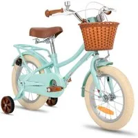 JOYSTAR Kinderfahrrad 12 14 16 18 Zoll fahrrad für 2-9 Jahre alte Mädchen & Jungen, mit Kotflügel, Stützrädern, Korb, Gepäckträger, Kettenabdeckung