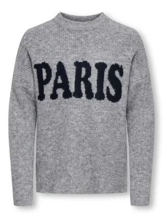 KIDS ONLY - KOGJERICO L/S PULLOVER VD KNT Grey Melange - Gr. - 152
