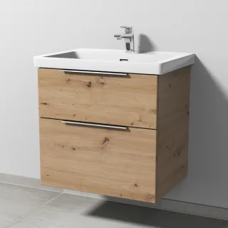 Sanipa 3way Waschtischunterbau zu Villeroy & Boch Subway 3.0 Waschtisch mit 2 Auszügen, Eiche Natura UM84785