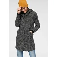 Polarino Strickmantel mit 2-Wege-Reißverschluss, aus Strickfleece, in melierter Tweedoptik
