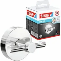 tesa Handtuchhalter 1 x SMOOZ Edelstahlhaken, chrom - silber glänzend - 6,3 cm : 5 cm : 5 cm