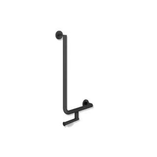 Hewi System 900 Winkelgriff 900.22.13960DC Edelstahl pulverbeschichtet schwarz tiefmatt, 600 x 300 mm, Ausführung rechts