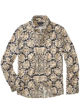 Mey & Edlich Herren Durch-die-Blume-Hemd Beige 85 % Viskose, 15 % Leinen