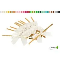 Creativery Streudeko, Satinschleifen 5cm mit entfernbarem Draht 10 Stück Ivory / Elfenbein