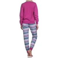 Normann Pyjama Normann Damen Schlafanzug mit Bündchen in wunderschöner Streifenoptik