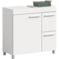 welltime Waschbeckenunterschrank HANO, Badezimmer, WBU, Waschtisch, Kommode, Unterschrank (in 2 verschiedenen Farben und 2 verschiedenen Ausstattungen erhältlich) 1 Tür, 2 E-Böden, 2 Fächer, 2 Schubkästen, mit Siphonausschnitt