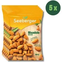 Seeberger Snacks Nüsse Seeberger Mandeln Multipack - 5 x 200 g, naturbelassen, Proteinquelle