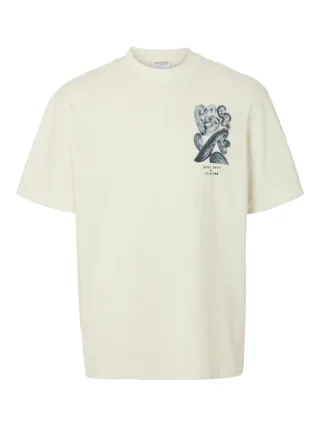 Selected - T-Shirt - Slhrelaxwill weiß - Gr. - L
