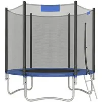 SONGMICS Gartentrampolin mit Randabdeckung, Sicherheitsnetz, Leiter und gepolsterten Stangen, Ø 244 cm, Ø244/Ø305/ Ø366 cm, mit Leiter und gepolsterten Stangen