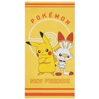 MTOnlinehandel Badetuch Pokemon gelb, Geschenkidee für Kinder, 70x140cm, Fanartikel, 100% Baumwolle (1-St), weich und saugfähig, Pikachu und Scorchic