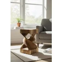 FaHome Beistelltisch Holz Beistelltisch - Holzhocker Couchtisch - Handgefertigt - Suarholz