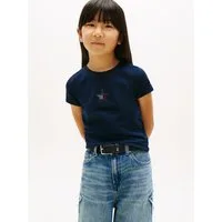 Tommy Hilfiger T-Shirt STAR FLAG TEE SHORT SLEEVE Kinder bis 16 Jahre, Logo mit Strass-Steinen