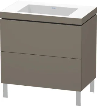 Duravit L-Cube c-bonded Set bodenstehend Flanell Grau Seidenmatt 800x480x698 mm - LC6937N9090 LC6937N9090