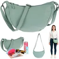Alessandro Salvatore Handtasche Damen Schultertasche Halbmond Form Umhängetasche