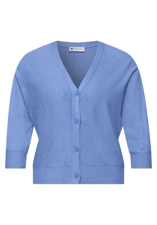 Street One - Cardigan in Unifarbe blau - Gr. - 34