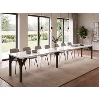 Endo-Moebel Kulissen-Esstisch XXL Dunaj 130-405cm ausziehbar erweiterbar extra groß 4m lang (1 Tisch), für 10-12 Personen, breit, riesiger Designtisch, Funktionstisch modern