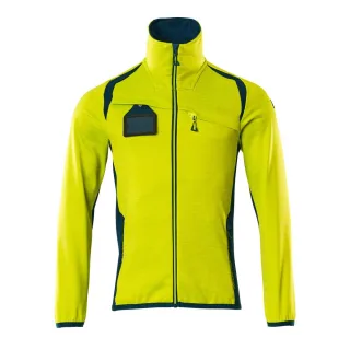 MASCOT Herren Fleecepullover mit Reißverschluss ACCELERATE SAFE Hi-vis Gelb / Dunkelpetroleum 5XL - 19403-316-1744-5XL