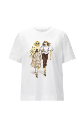 Rich & Royal - Easy Fit T-Shirt Women Print white - Gr. - M