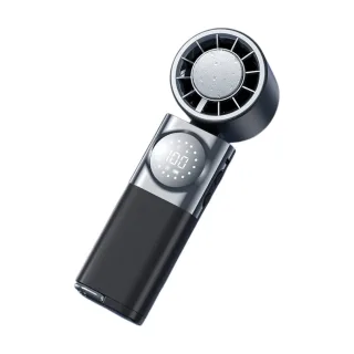 Tevorex Portable Handheld Ice Cooling Fan 100 Levels Wind Adjustable Type-C Charging Neck-Mounted Foldable Mini Fan with