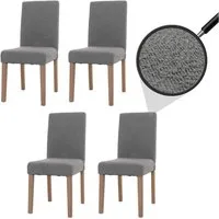 MCW Esszimmerstuhl Litau-BOU-4 (Set, 4 St), Moderner Bouclé-Stoffbezug