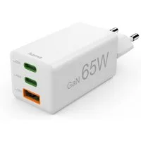 Hama USB-Ladegerät (Schnellladegerät, Netzteil, 2x USB-C, 1x USB-A, 65 W) Schnelllade-Gerät (1-tlg)