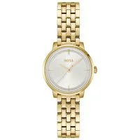 BOSS Quarzuhr LUCIA 1502835, Armbanduhr, Damenuhr, Edelstahlarmband, analog, Glassteine