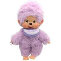 Monchhichi Plüschfigur Junge Lila 13 cm Monchhichi Color Puppe mit lilafarbenem Lätzchen