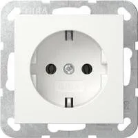 Schutzkontaktsteckdose Typ F 16 Ampere 250 Volt ohne Befestigungskrallen weiß, Retail