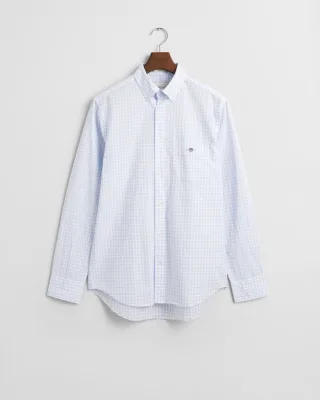 GANT - Regular Fit Classic Gingham Popeline Hemd light blue - Gr. - M