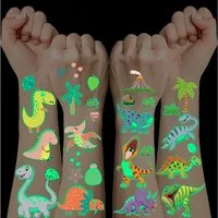 LuxusKollektion Kindertattoo 10er Dinosaurier Tattoo Kinder Jungen Mädchen im Dunkeln Leuchten Dino