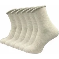GAWILO Diabetikersocken für Damen mit Rollrand - Ohne drückende Naht & ohne Gummidruck (6 Paar) Venensocken aus atmungsaktiver Baumwolle - in schwarz & bunt