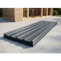 metra-direkt Trapezblech 24er Set Anthrazit - Profilblech, Dachblech, Wandblech 129x45cm, 1290x450x0.25 mm (Set 24-St. 24er-Set) Vorgebohrte Löcher, überlappbar für eine wasserdichte Versiegelung