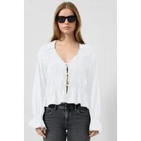 QS Langarmbluse Bluse Smok-Bluse