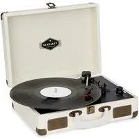 Auna Peggy Sue Plattenspieler (Riemenantrieb, Schallplattenspieler Retro mit Lautsprecher Vinyl Plattenspieler)