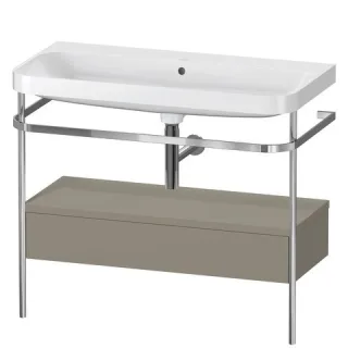 Duravit Happy D.2 Plus c-shaped Set mit Metallkonsole und Schubkasten Stein Grau Seidenmatt 975x490x HP4843N9292
