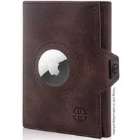 Trusador Geldbörse AirTag 'Verona' - Leder-Wallet mit AirTag- & Münzfach (Handarbeit, Handmade in Europe), Vollnarbenleder, AirTag Wallet Herren & Damen