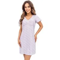 Donna Nachthemd Fiorella (Set, 1-tlg) Damen Sleepshirt ca.90cm Schlafshirt Baumwolle V-Ausschnitt Kurzarm