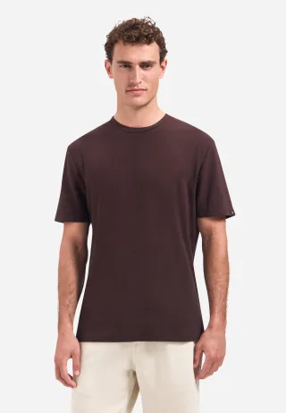 No Excess - T-Shirt Crewneck Crinkle dark brown - Gr. - L