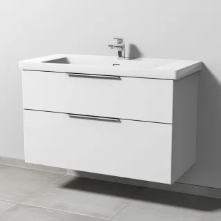 Sanipa 3way Waschtischunterbau zu Villeroy & Boch Subway 3.0 Waschtisch mit 2 Auszügen, Weiß-Soft UM84943