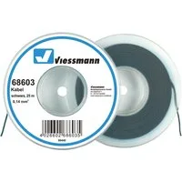 Viessmann Modelleisenbahn-Stecker Viessmann 68603 Kabel auf Abrollspule 0,14 mm², schwarz, 25 m